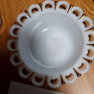 Vintage  White  milk glass Candy Dish